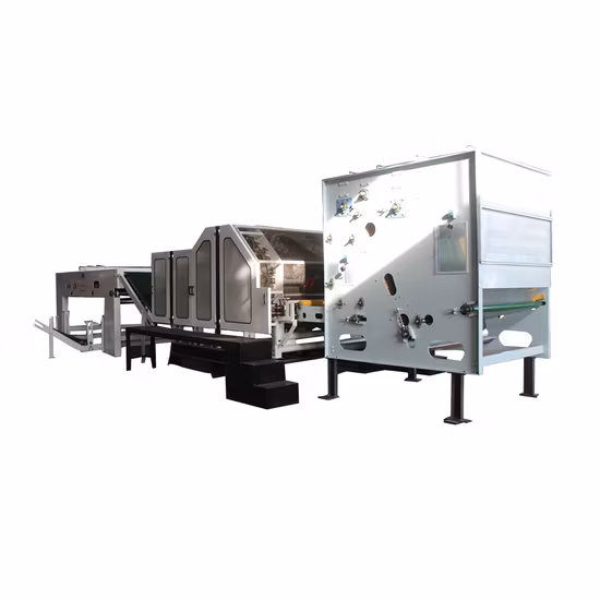 부직포를 만들기 위한 고용량 부직포 스테이플 섬유 단일 실린더 더블 도퍼 카딩 머신